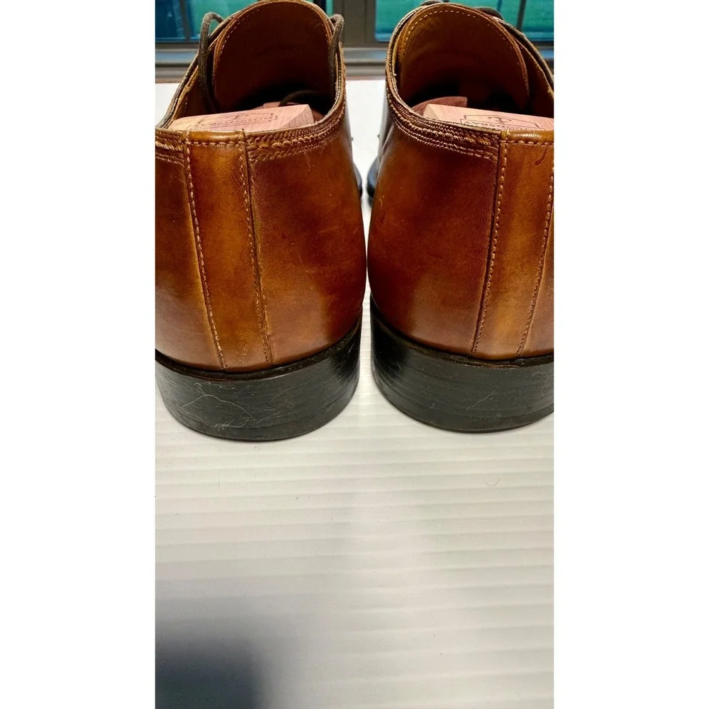 Magnanni Mens 42 Brown Leather Square Toe Derby Dress Shoes Made In Spain